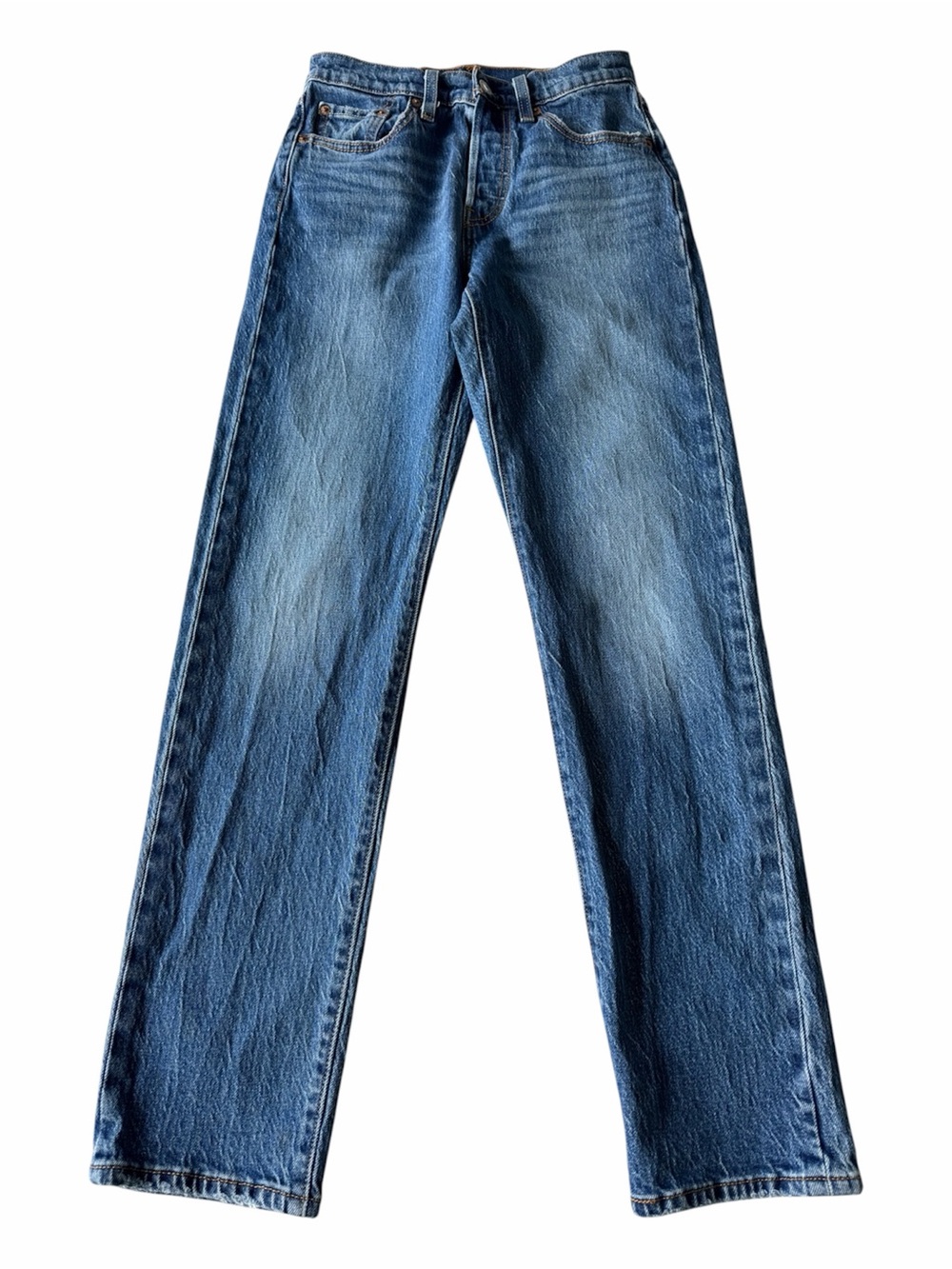 ✅ Levi's premium denim classic 501 style High-Rise Blue Jeans size 25 x 30